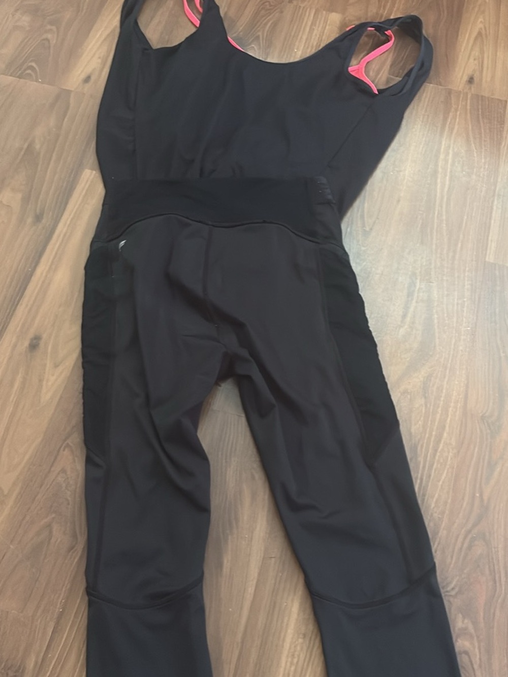Fabletics Black Jumpsuit with Pink Trim